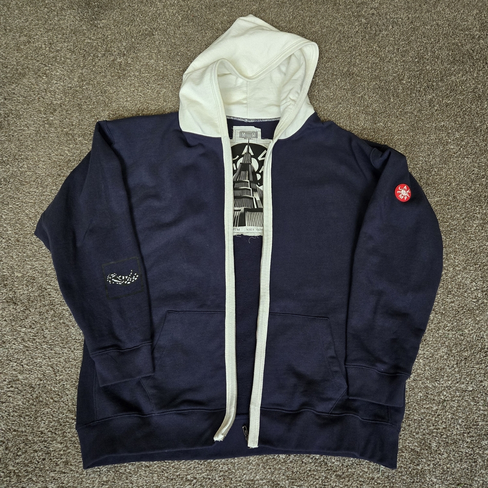 Cav Empt Navy and White Graphic Hoodie Japan Streetwear